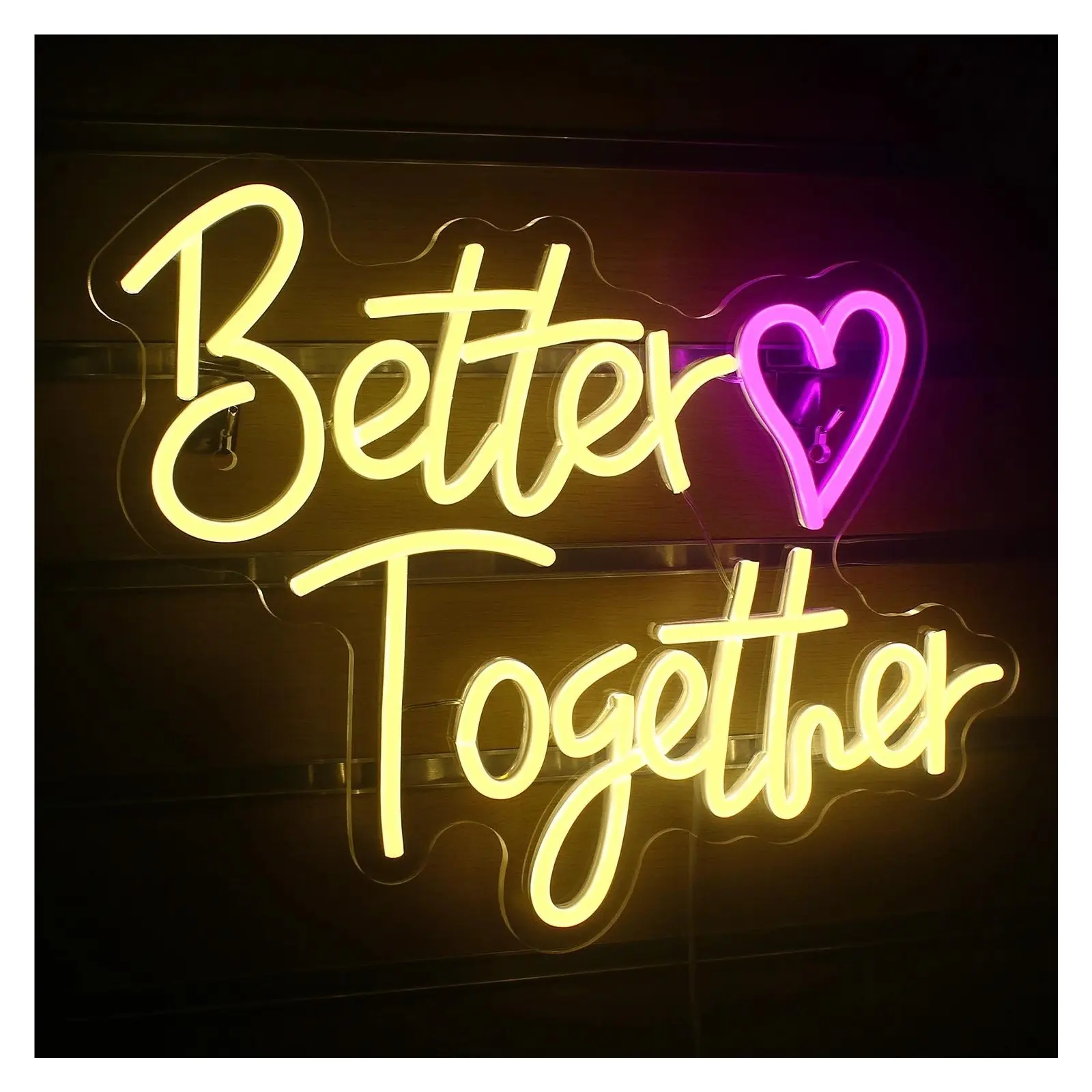 Sign Illuminated "Better Together" Neon Signs Wall Decor Lights For Party Kid Room Party Game Room Wedding Decoration Lamp 31cmх39cm