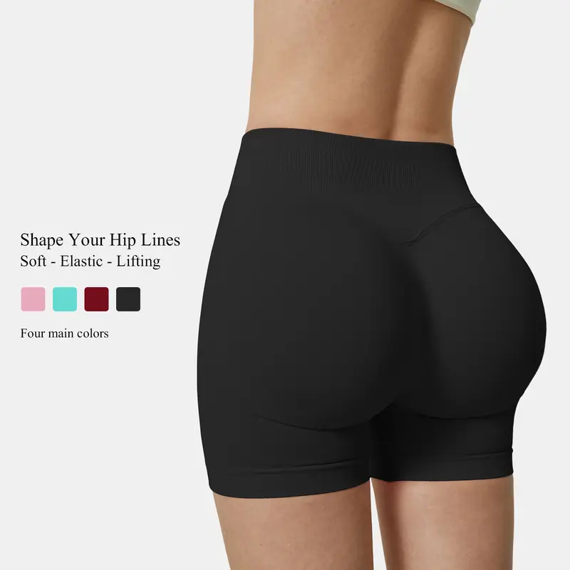 Women's Solid High Waist Sports Spandex Shorts - Breathable Comfortable High Stretch Skinny Shorts for Gym and Indoor/Outdoor Wear