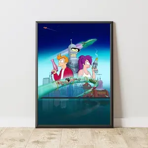 Futurama Poster, Manga Poster, Anime Poster, Cartoon Wall Art, Cartoon Decor, Kid Poster