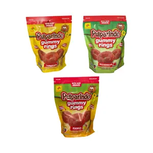 De La Rosa Pulparindo Tamarind Flavor Gummy Rings, Flavors of Watermelon, Mango or Original Tamarindo, Viral, Mexican Candy, Dulces Mexicanos,Tangy, Dulces
