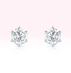 14K White Gold Diamond Solitaire stud earrings