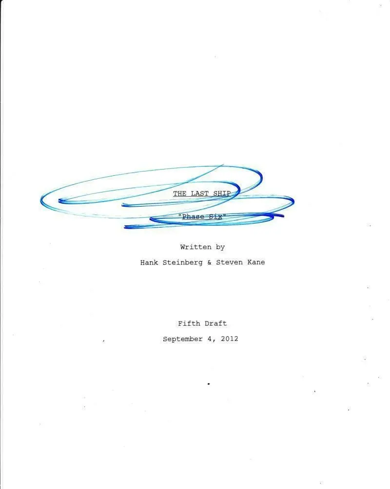 Eric Dane Authentic Autographed 'The Last Ship' Script