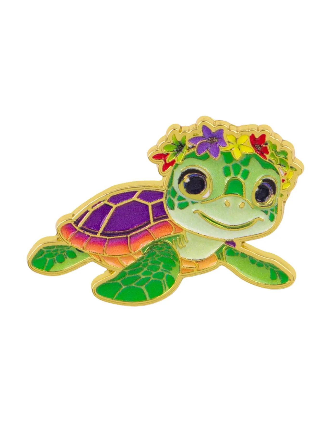 Turtle Enamel Badge, Unique Zinc Alloy Pin, Unisex Daily Fashion Accessory, Personalized Party Decoration, Animal Print Style, Clip, Flower Brooch