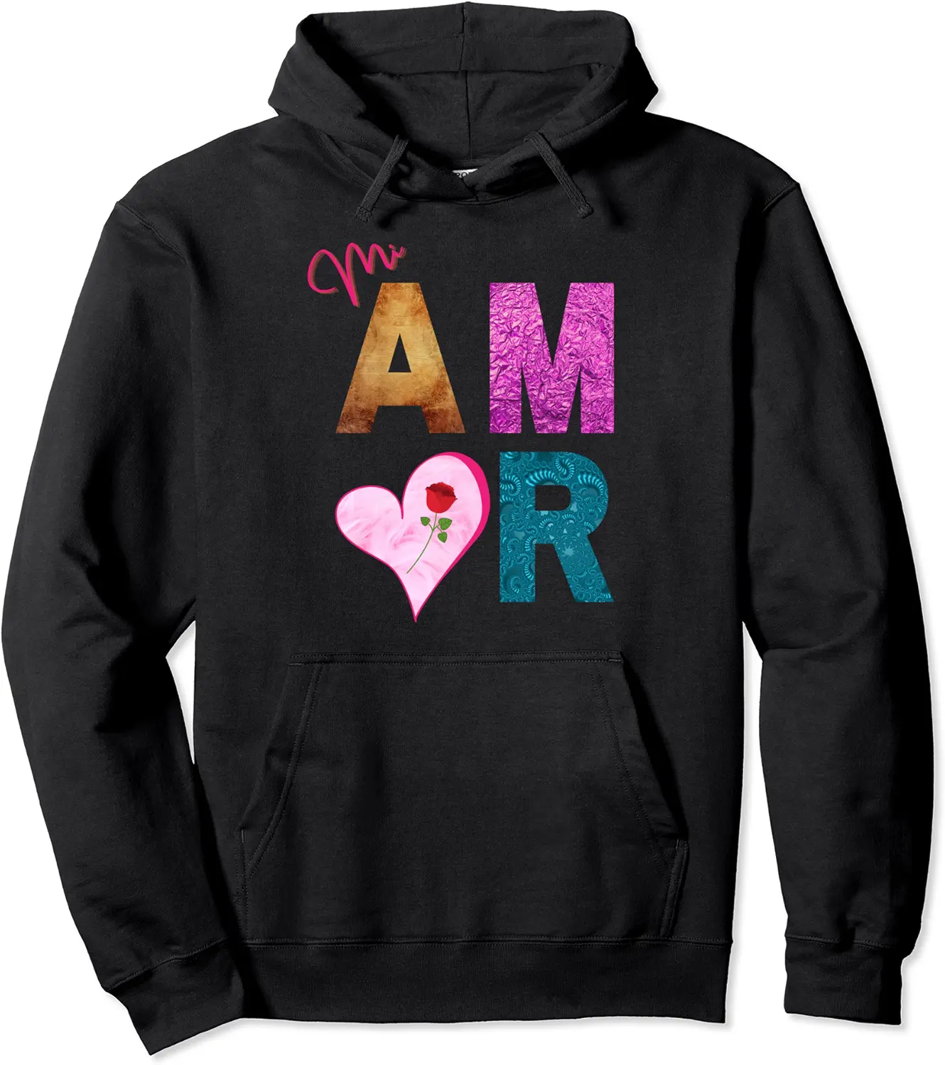 Mi Amor Flower Heart One True Love Forever and Always Rose Pullover Hoodie - Anarosavill Shop 68B0BRSSY469