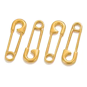 5 PCS stainless steel mini pendant oil pressure safety pin shape connector for DIY earrings necklace jewelry jewelry accessories