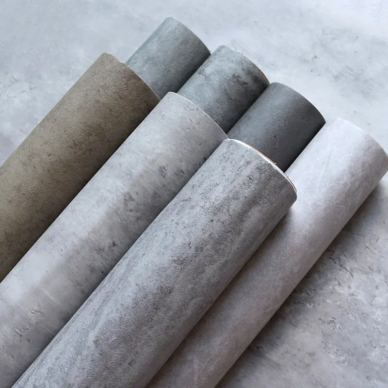 Grey wallpaper, self-adhesive cement grey sticker, waterproof aged mottled pattern background wall paper, industrial style retro wall sticker, 40CM*500CM(15.74IN*196.85IN), Decorative Wallpaper