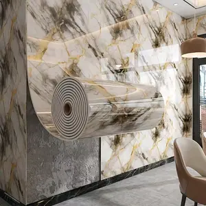 Self-Adhesive Marble Pattern Wallpaper, Easy Clean, Moisture-Resistant, Durable, DIY Friendly, Suitable for Kitchen, Bathroom, Living Room, Marble Wallpaper Roll