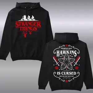 Vintage People Say Hawkins Is Cursed Hoodie, Stranger Things Series Shirt, Best Horror Movie Collection,The PERFECT Gift for a ST Fan, Viral on Tiktok, Trendy Fashion Streetwear
