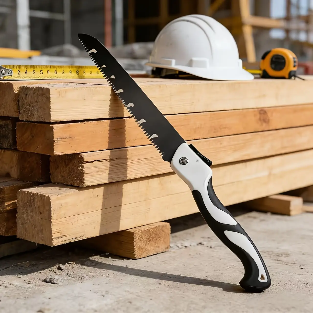 Medium-Sized Hand Folding Saw with U-Groove Design for Faster Chip Removal, Effortless Wood Cutting, Ideal Tool for Outdoor, Home Yard, Tree Trimming, And Woodworking Tasks