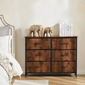 6-Drawer Fabric Storage Organizer Unit, Multi-functional Clothes Storage Dresser, Suitable for closet, living room and daily household storage organization