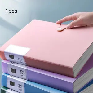 A4 File Folder Organizer, 100 Pages Office Document Insert Folder, Transparent Page Design, Music Sheet Holder, Student Exam Folder