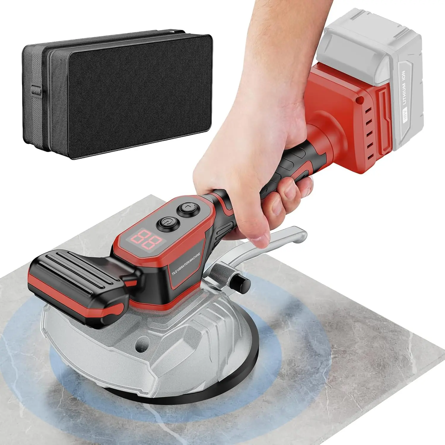 Cordless Tile Vibration Leveling Machine Compatible with Mil-waukee 18V Batteries8 Adjustable Speeds, LCD Display, Adsorption 110lbs Suction Cup, Tiler Vibration Tool for Floors (Battery Not Include) - TikTok Shop Cordless Tile Vibration Leveling Machine Compatible with Mil-waukee 18V Batteries8 Adjustable Speeds, LCD Display, Adsorption 110lbs Suction Cup, Tiler Vibration Tool for Floors (Battery Not Include) - TikTok Shop