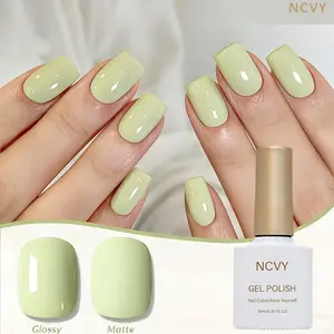 NCVY Light Green Gel Nail Polish, 10ml/0.35oz Nail Polish, long-lasting formula with LED curing, salon quality, UV Light Gel, perfect for DIY at home, ideal gift for Valentine's Day and spring/summer, safe formula free of HEMA.