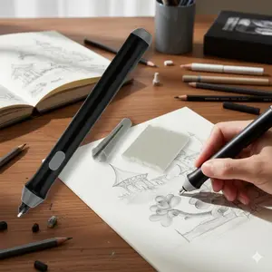 Upgrade Your Art with Precision Electric Eraser Kit! Reversible Eraser Tips, Portable Detail Corrector & Highlight Tool. Smudge-Proof Design for Artists & Creators. Must-Have for Perfect Sketches!