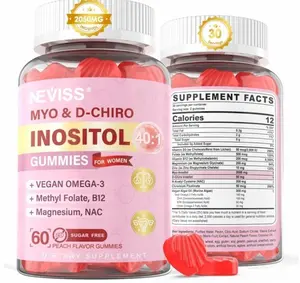 Myo-Inositol & D-Chiro Inositol Gummies Sugar Free, Ideal 40:1 Ratio Inositol Supplement for Women w/ Vegan Omega-3, D3, Magnesium, Methyl Folate, B12, Inositol Multivitamin for Women's Overall Health
