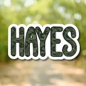 Camo Personalized Name Sticker Vinyl Sticker for Phone Case Water Bottle 3 4 5 6 7 8 9 Inches