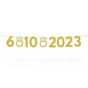 Customizable Glitter Gold Wedding Banner Kit