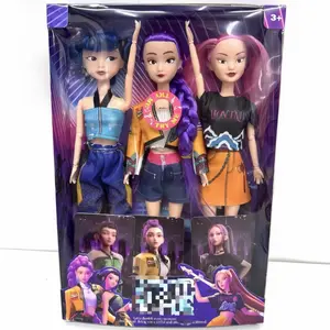 KPOP Witch Hunters Anime Edition Lumi Mira Zoe Doll with Light-Up Music Feature, K-POP Witch Hunters Vinyl Figure Toy, Movie Merchandise Doll, Barbie Doll Collectible Model, Holiday Gift