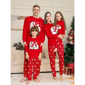 Family Christmas pajama set, cute polar bear and snowflake design, soft and skin-friendly fabric, comfortable holiday pajamas for autumn and winter GARMENTARY