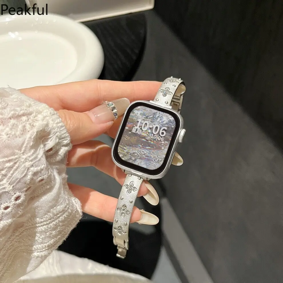 Applicable to Apple Watch s10 strap iwatch Buccellati bracelet applewatch women's metal wristband Applicable to Apple Watch s10 strap iwatch Buccellati bracelet applewatch women's metal wristband