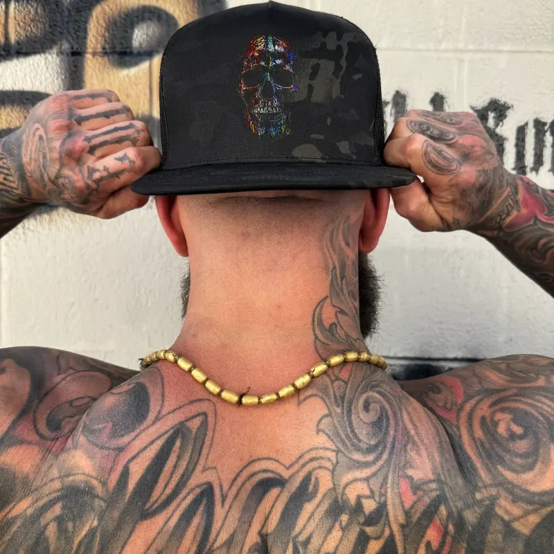 PAINT KILLS Black Camo Style Flat Bill Snapback Baseball Cap - Unisex Streetwear Headwear, 1-Size Fit All Mesh Backing, Caps with Designs, Everyday Outings Patterned Graphic Hat