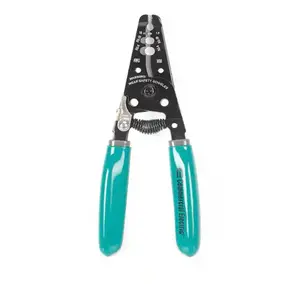 Commercial Electric Coaxial Cable Stripper with Teal Handles and Black Body