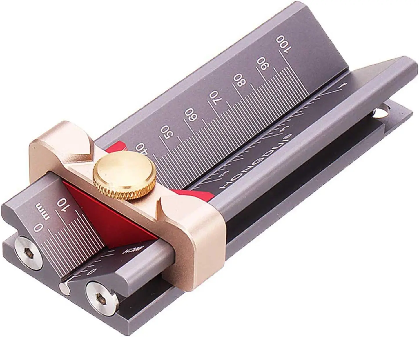 HONGDUI 3 in 1 Multifunction Measuring Gauge Drill Depth Gauge Drill Stop Measure and Drill Point Angle Gauge Grinding Gage and Table Saw Height Gauge Woodworking Tool - ZS03F