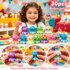 30PCS Octopus Squishy，Octopus Squeeze Toy，Cute Octopus Stress Toy，Kawaii Octopus Squishy，Soft Octopus Fidget Toy Random Delivery (Please Do Not Purchase If This Is a Concern)