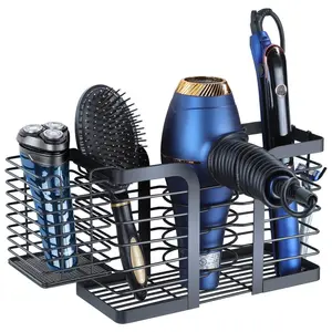 New 3-In-1 Hair Tool Organizer, No Drilling Hair Dryer Rack, Wall-Mounted Square Hair Dryer Stand, Adjustable Height Bathroom Shelf, Christmas Gift