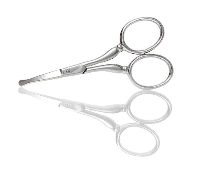 Tweezerman RAMY Cosmetic Eyebrow Scissors - Curved Design for Brow Trimming, More Control, Safety Eyebrow Trimmers, Smaller Than Average, Ideal for Makeup Enthusiasts