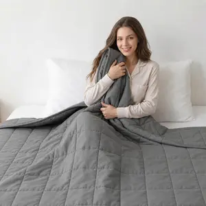 Weighted Blanket 10lbs 48"x72", Cooling Heavy Twin for 80-120lbs Persons, Premium Glass Beads & Soft Breathable Fabric for All-Season Sleeping Comfort