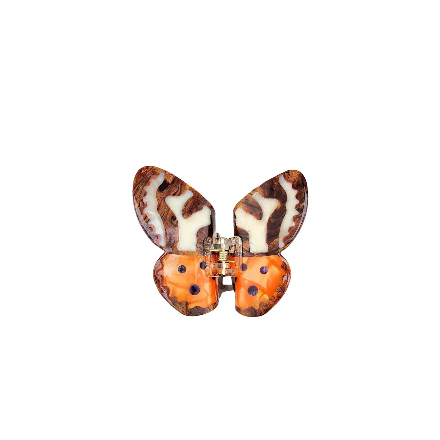 Solar Eclipse Hand-painted Tiger Moth Claw Hair Clip