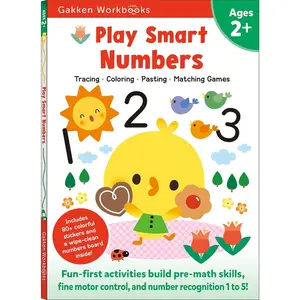 Play Smart Numbers Age 2+: Preschool Activity Workbook with Stickers for Toddler Ages 2, 3, 4: Learn Pre-math Skills: Numbers, Counting, Tracing, Coloring, Shapes, and More (Full Color Pages)