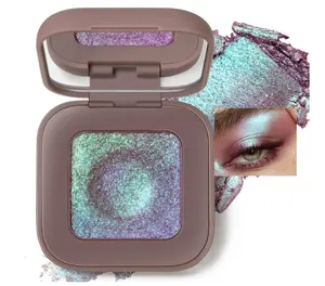 Noerrors Duochrome Plum Mauve Green Blue Glitter Eyeshadow Palette, Holographic Chameleon Rich Color Shimmer Metallic Eye Shadow, Color Shift Sparkle Iridescent Eye Brightener Fairy Makeup for Rave#02