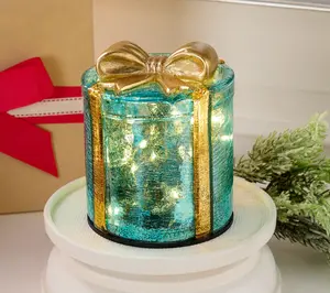 Illuminated Mercury Glass Gift Box by Valerie