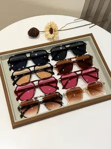 8 Pairs Fashion Pilot Large Frame Aviator Sunglasses Set, Versatile Casual Glasses for Street Photography, Travel, and Fashion Accessories