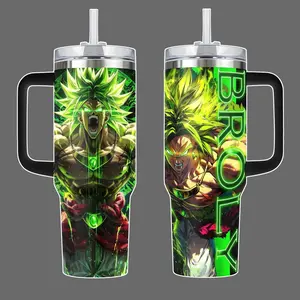 Broly Stainless Steel Insulated Travel Dragon Tumbler With Straw | 20oz 40oz Legendary Super Saiyan Power Edition Dbz fans