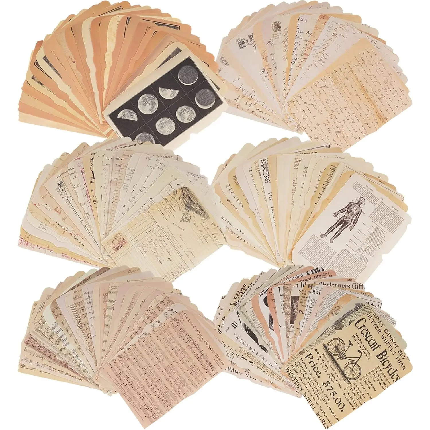 6Set Vintage Scrapbook Paper, Journaling Scrapbooking Supplies Craft Decoupage Papers Kit, Ephemera for Junk Journal Bullet Journals Well Posters Room Decor for Card Making Decorative Gift (150 Sheets) - Home Improvement.