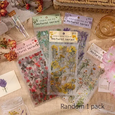 Random Color Flower Pattern Decal Sticker, 6 Counts/set Vintage Label Sticker for DIY Scrapbook Diary Water Bottle Decoration Floral Pattern Sticker, Stickers For Scrapbooking, for Scrapbooking Scrapbook Accessories