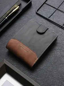 Men's Casual Short Bifold Wallet with Buckle Closure, Multi-Card Slots Credit Card Holder, Zipper Pocket Coin Purse Gift for Boyfriend Father Son