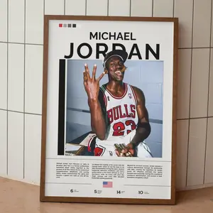 Michael Jordan Poster Poster  Wall Art, Vintage Print for Sports Fans & Home Decor (No Frame)