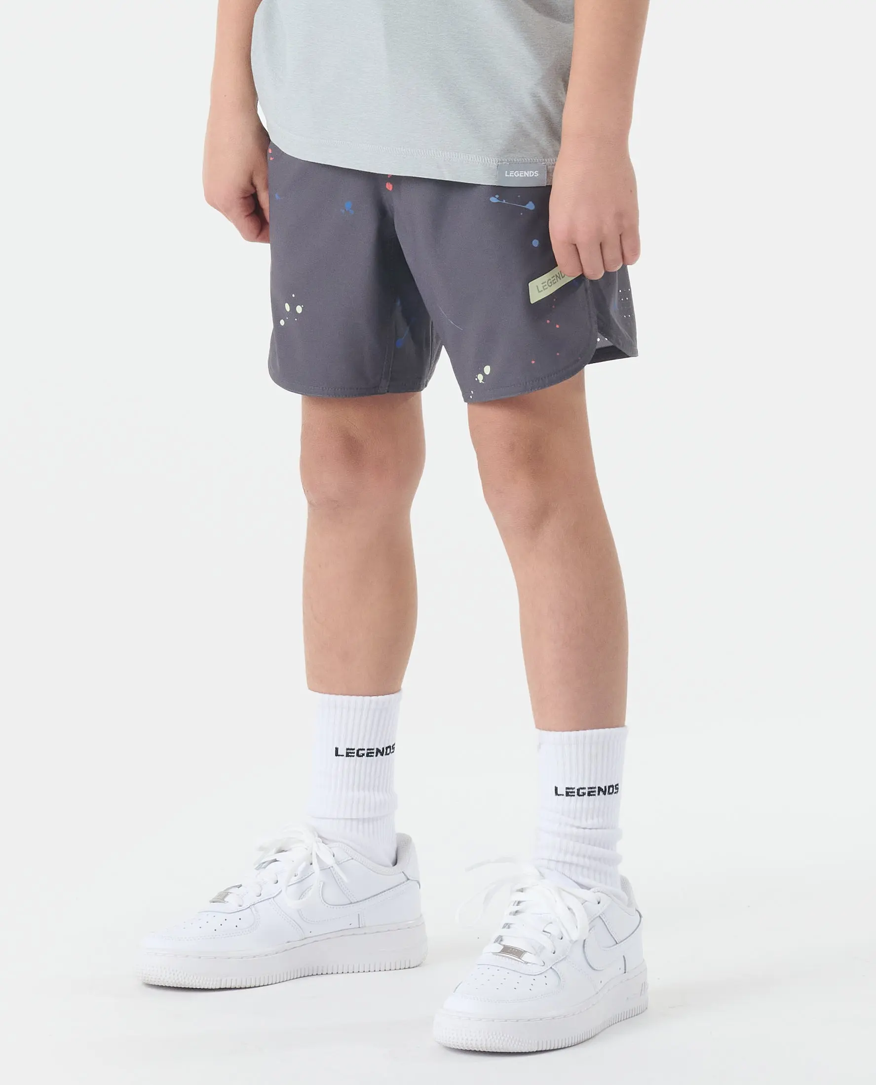 Little Legends Luka Short Charcoal Space Drip, Large
