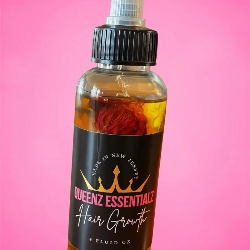 Queenz Essentialz Crown Growth Oil - Fast Hair Growth for thicker, Fuller Hair | Organic Hair & Scalp Treatment | 4oz