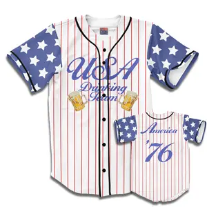 Vintage USA Drinking Team Baseball Jersey. Jersey Baseball Shirt