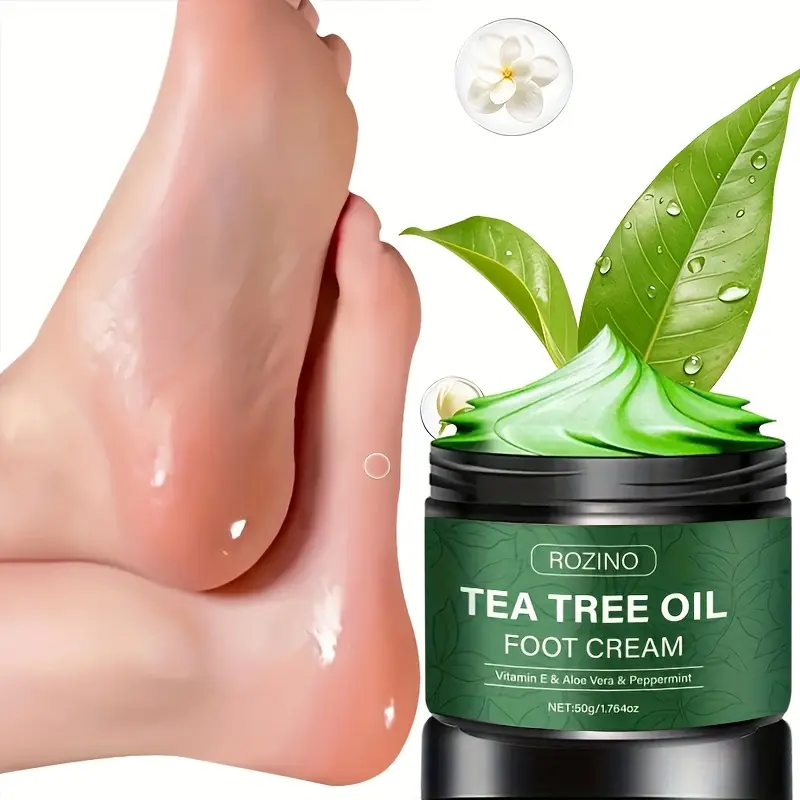 ROZINO Warm & Moisturizing Hand & Foot Care Cream Repairs Dry, Cracked Skin & Calluses Suitable for Hands, Feet, Heels, Elbows & Knees Contains Tea Tree Oil Net Weight: 50 g