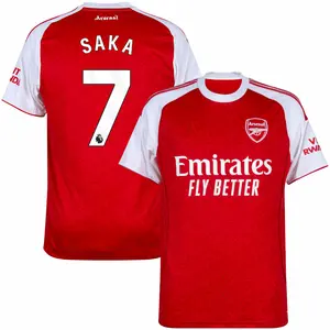 Unisex Soccer/Football Arsenal Team Saka 7 Champions Language/Premier League 2025/26 Home/Away Replica Jersey