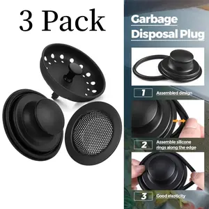 3 Pieces Black Kitchen Sink Filter, Stainless Steel Sink Drain Filter, Dishwasher Safe, Kitchen Sink Filter, Kitchen Accessories
