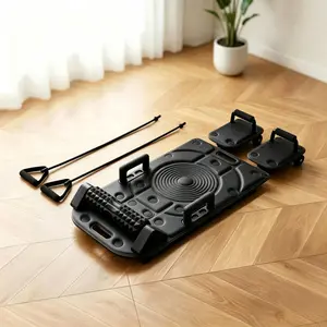Multifunctional core bed, foldable home-use Pilates trainer and full-body exercise tool, equipped with a mat, resistance bands, and PC roller.Flexible training fitness board, suitable for abdominal and core strength exercises at home.