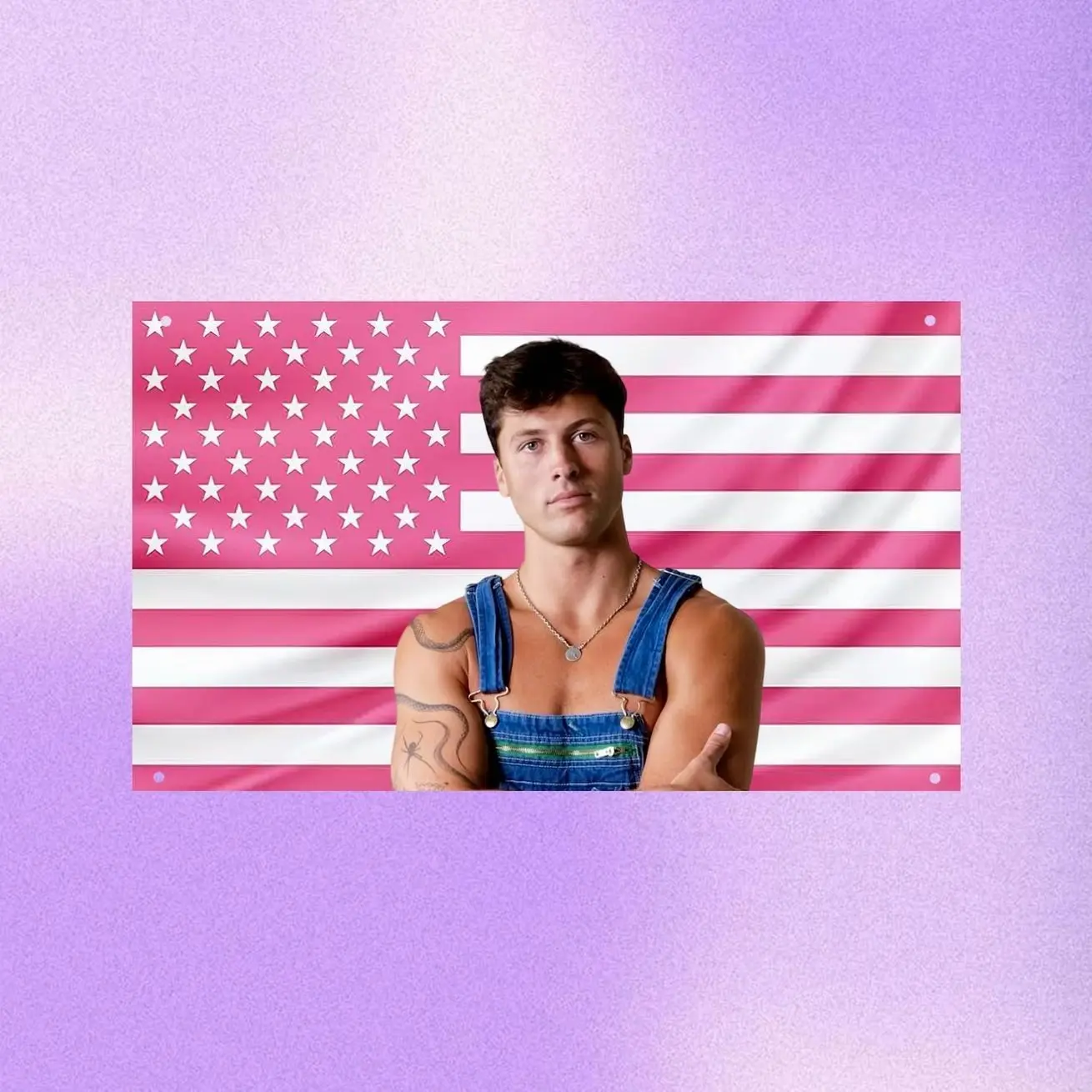 Rob Rausch US Wall Tapestry Flag, Reality TV Room Decor, Bedroom Wall Art, Aesthetic Dorm Banner Decor