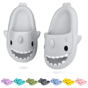 Onyx Shark Slides for Men And Women Novelty Pillow Slippers Open Toe Shark Sandals Cushioned Cloud Slides Couples slippers Walking Shoes Shoe Girl